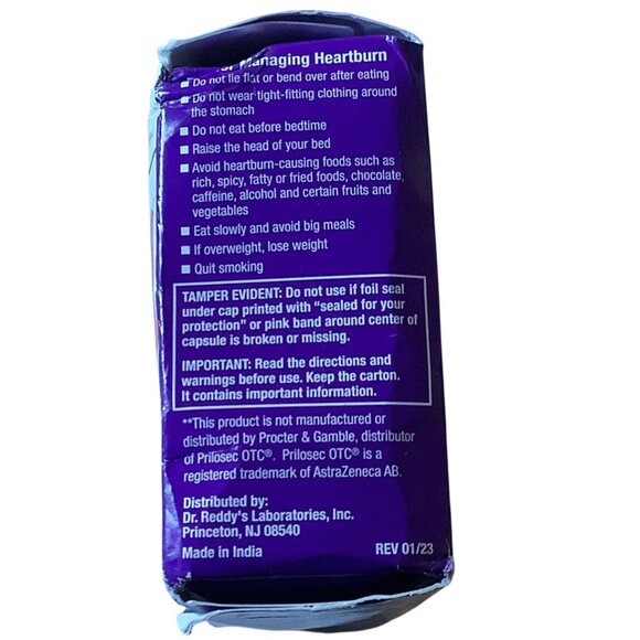 Omeprazole 20mg Delayed-Release Acid Reducer Capsule 42ct 3x14-Day Treatment NEW - Picture 3 of 6